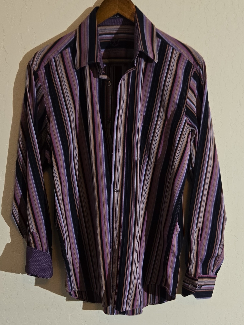 Bugatchi Purple Multi-Stripe Men's Button-Down Shirt